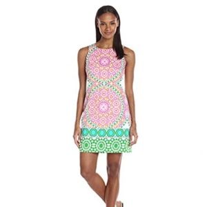 London Times Medallion Pink Shift Dress 10 Easter